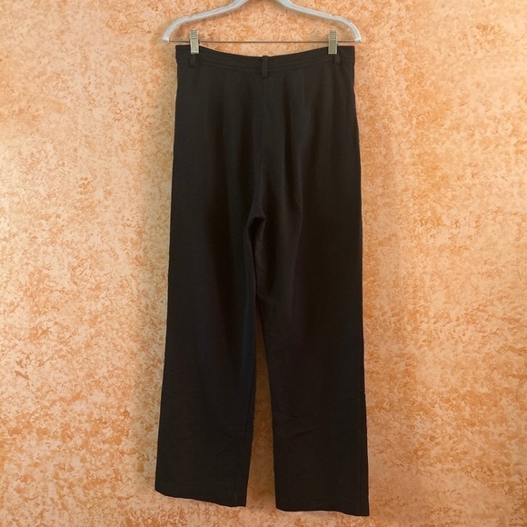 ST. JOHN Sport by Marie Gray Wide Leg Black Pants size Medium - Picture 2 of 10